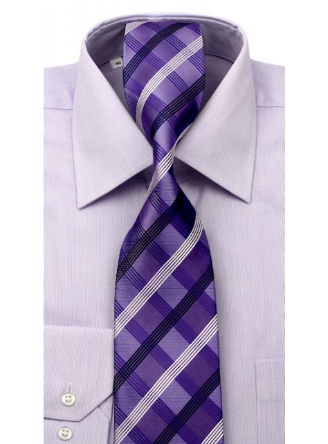 Fialová košeľa KLEMON s kravatou (kolekcia) II. - All4Men.sk