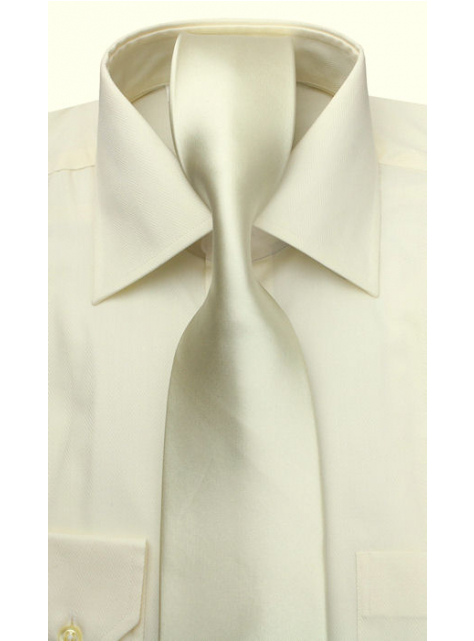 Bielo-krémová saténová kravata 7 cm - All4Men.sk
