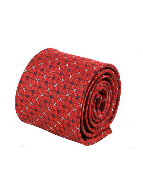 Červeno-vínová vzorovaná kravata 4000-82 - All4Men.sk