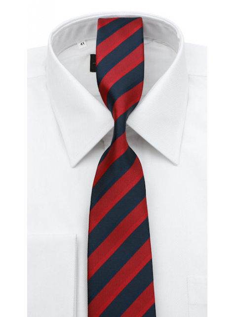 BIZNIS ŠTÝL |Červeno-modrá kravata (7 cm) - All4Men.sk