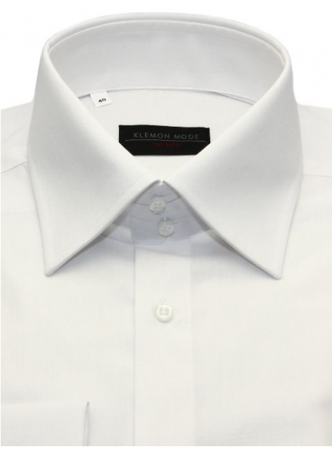 Biela košeľa SLIM s vysokým golierom na manžetové gombíky (100% BA) - All4Men.sk
