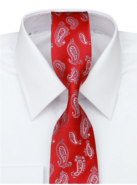 Luxusná V.I.P. kravata, červená kašmírový vzor - All4Men.sk