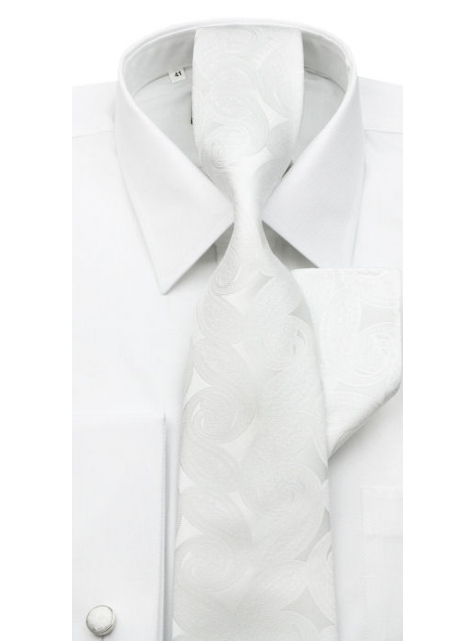 Slávnostný biely kravatový set 3-dielny - All4Men.sk