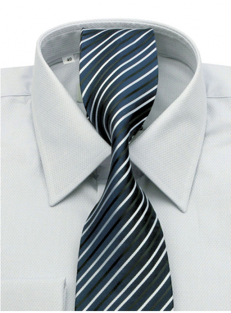 Modrá prúžkovaná kravata (mikrovlákno) 3000-151B - All4Men.sk