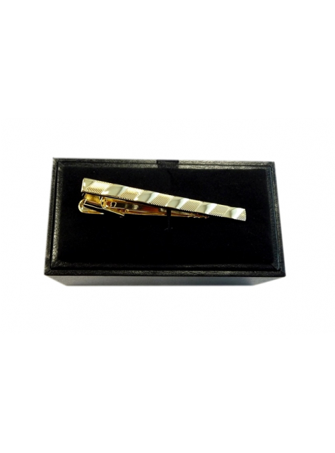 Spona na kravatu zlatá gravírovaná 6 cm - All4Men.sk