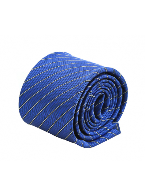 Biznis štýl | Modrá kravata s bielymi prúžkami (6 cm) - All4Men.sk