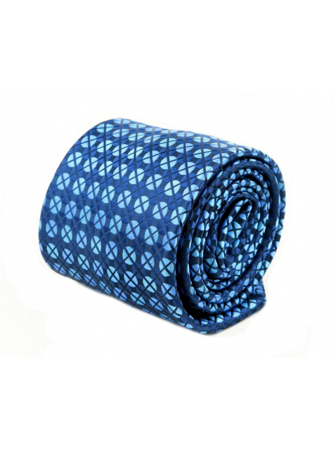 Biznis štýl | Tmavomodrá kravata s modrým vzorom (7 cm) - All4Men.sk