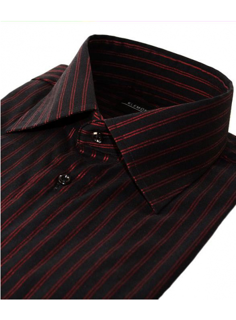 Čierna prúžkovaná košeľa KLEMON Mode N-152-11 - All4Men.sk