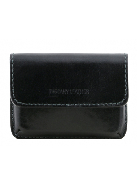 Kožené puzdro na karty a vizitky TUSCANY LEATHER - BLK - All4Men.sk