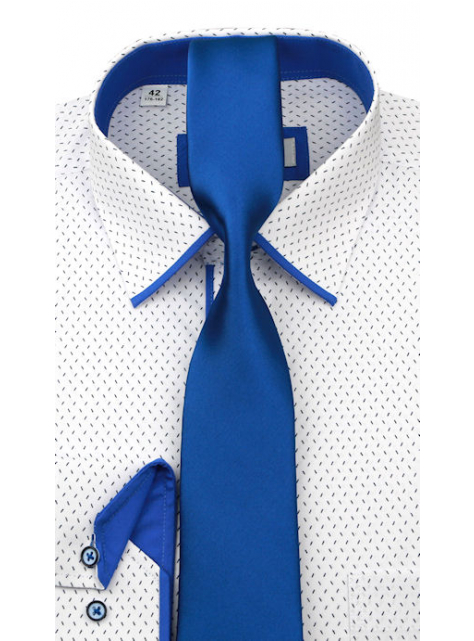 Bielo-modrá košeľa BEVA KLASIK s kravatou - All4Men.sk