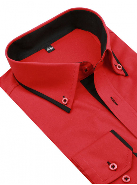 Červená štýlová košeľa VENERGI Klasik 11210-216 - All4Men.sk