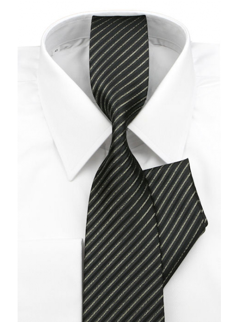 Čierno-zlatá kravata s vreckovkou 102A - All4Men.sk