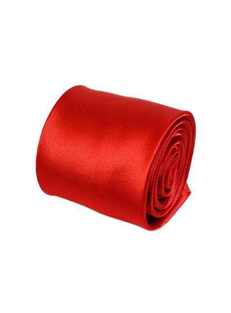Červená-ohnivá saténová kravata + vreckovka - All4Men.sk