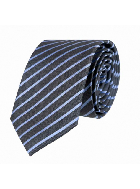 Hodvábna kravata VENTI, šedá s modrými prúžkami - All4Men.sk