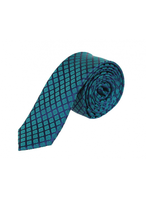 Tyrkysovo-zelená luxusná slim kravata VENTI (5 cm) - All4Men.sk