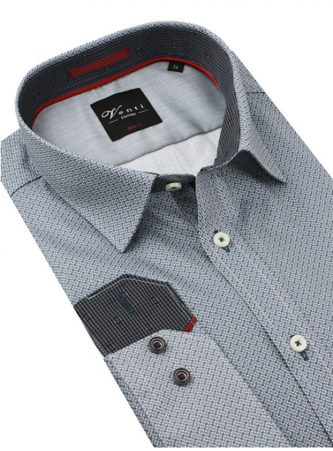 Luxusná biznis košeľa šedá-vzorovaná VENTI (body fit) - All4Men.sk