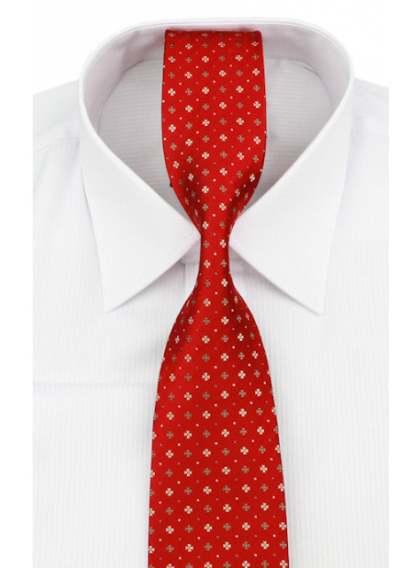 Exkluzívna V.I.P červeno-vínová kravata so zlatým vzorom - All4Men.sk
