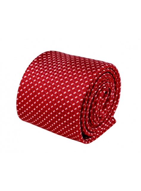 Červená kravata s bielym vzorom (7,5 cm) - All4Men.sk