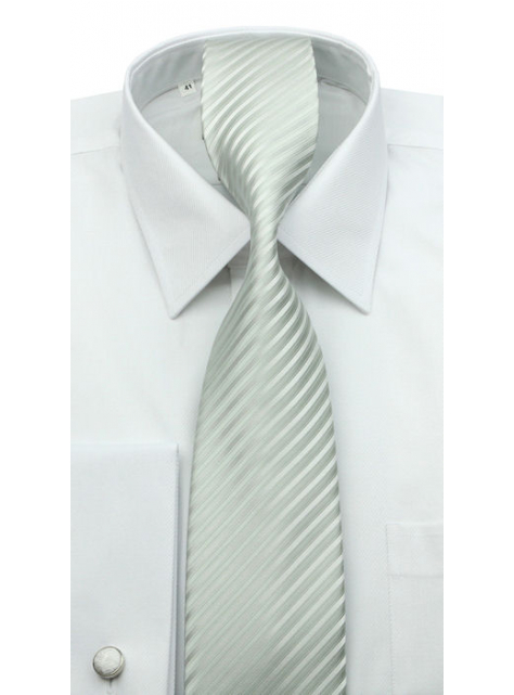 Bielo-strieborná slávnostná kravata 4000-102 - All4Men.sk