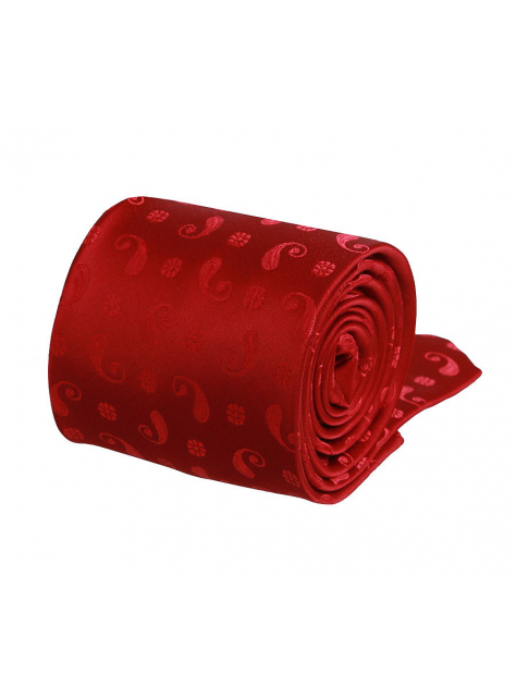 Červená kravata s kašmírovým vzorom - All4Men.sk