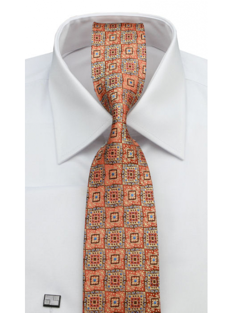 Luxusná oranžová kravata Gold VIP - All4Men.sk