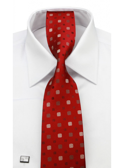 Červeno-vínová luxusná kravata so zlatistým vzorom Gold V.I.P - All4Men.sk