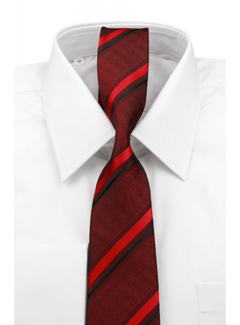 Elegantná červeno-čierna tónovaná kravata 7 cm - All4Men.sk