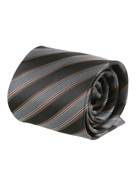 Čierno-hnedá prúžkovaná kravata 4000-59 - All4Men.sk