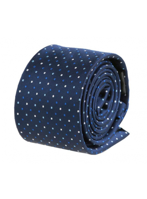 Modrá pánska kravata s bodkami 4000-132 - All4Men.sk