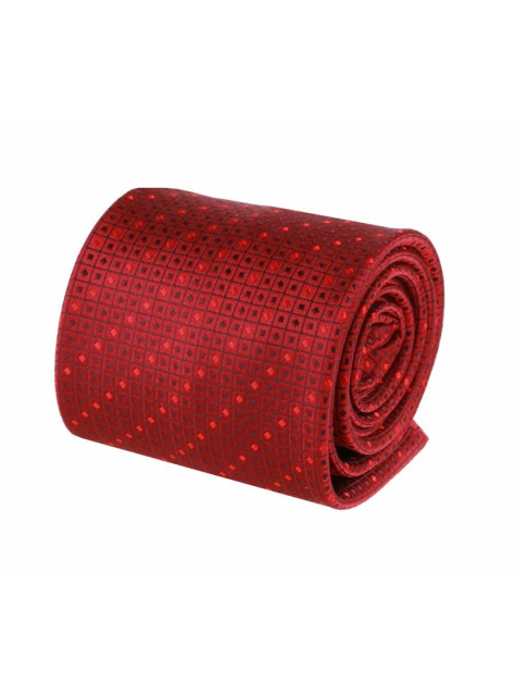 Pánska červená kravata ORSI s drobným vzorom - All4Men.sk