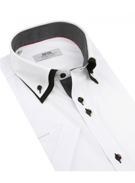 Elegantná bielo- čierna košeľa BEVA 137/6/KR/2K98 - All4Men.sk
