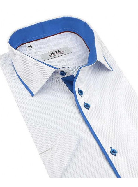 BEVA Fashion | Modrá košeľa kr. rukáv 137/6/KR/2K101 - All4Men.sk