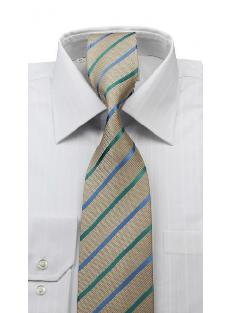Béžová kravata s prúžkami ORSI 4000-151 - All4Men.sk