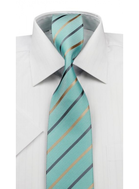 Tyrkysová kravata s pásikmi ORSI 4000-155 - All4Men.sk
