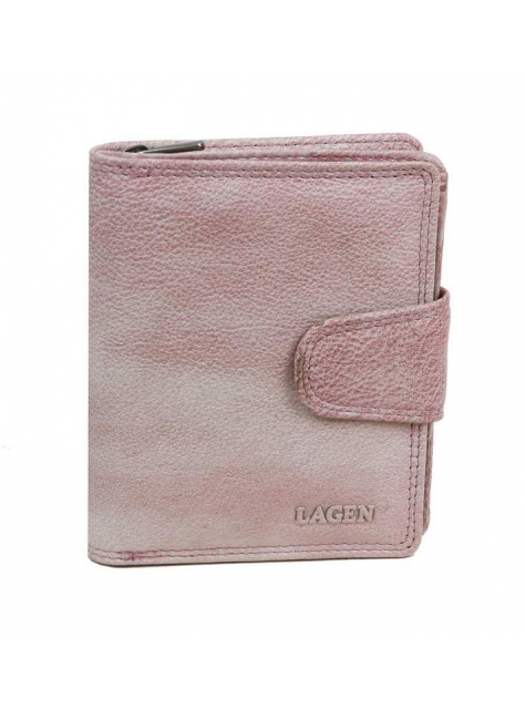 Dvojdielna peňaženka s prackou ružovo-púdrová LAGEN 1104 - All4Men.sk