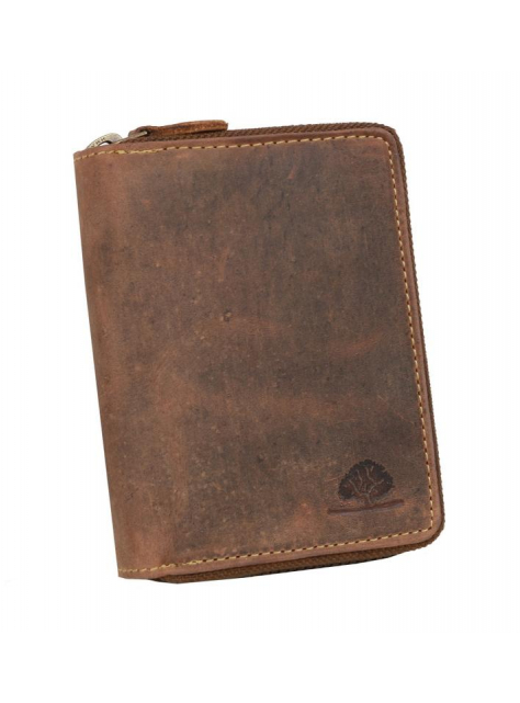 Pánska peňaženka na zips z hovädzej kože GREENBURRY 12 kariet - All4Men.sk