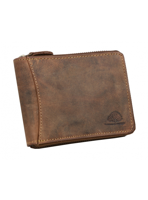 Pánska peňaženka z brúsenej kože na zips GREENBURRY 1666 - All4Men.sk
