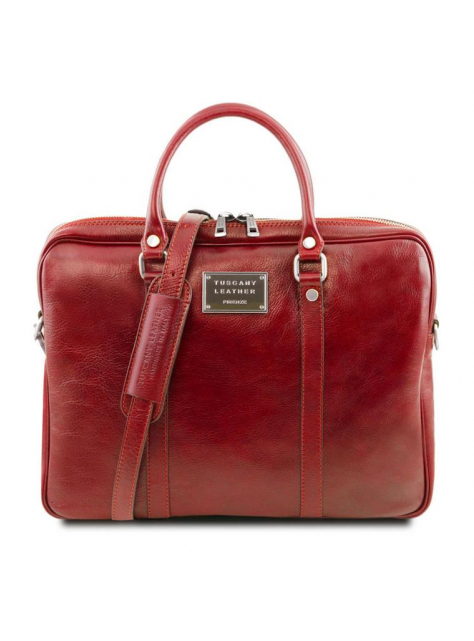 Luxusná kožená taška na notebook PRATO | TUSCANY RED - All4Men.sk