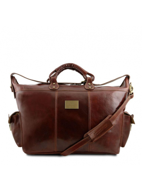 Cestovná víkendová taška PORTO TUSCANY, koža hnedá - All4Men.sk