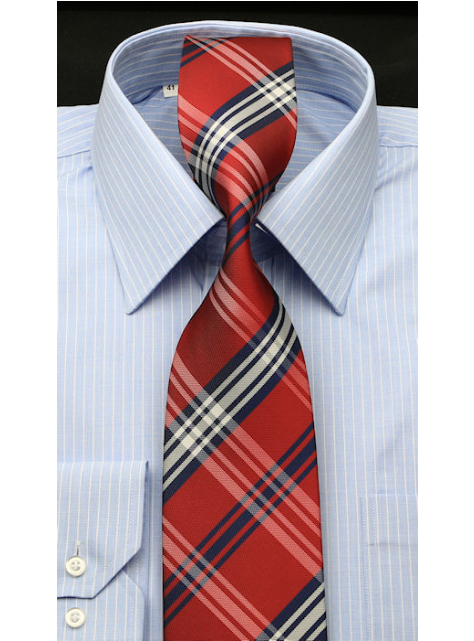 Červená károvaná kravata ORSI 4000-65 - All4Men.sk
