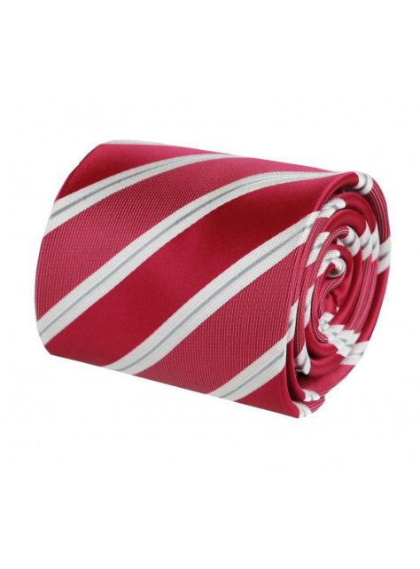Červeno-ružová kravata s prúžkami ORSI 4000-160 - All4Men.sk
