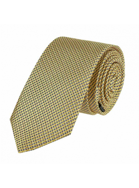 Žlto-modrá slim kravata 6 cm - All4Men.sk