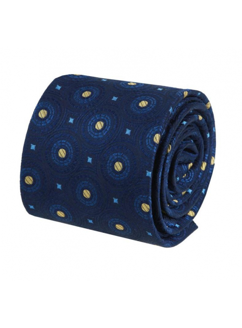 Luxusná modrá kravata V.I.P. so zlatými bodmi  - All4Men.sk