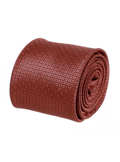 Hnedo-tehlová kravata s módnym vzorom 3000-746 - All4Men.sk
