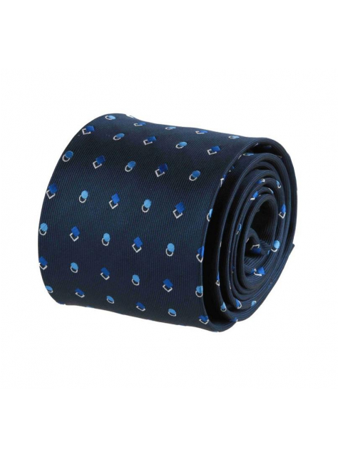 Tmavomodrá SLIM kravata so vzorom (7 cm) ORSI 3000-1749 - All4Men.sk