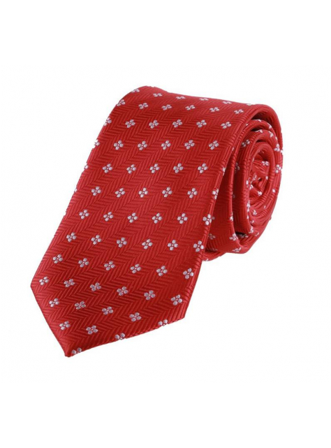 Červená kravata so vzorom (7 cm) ORSI 4000-176 - All4Men.sk
