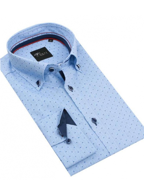 Trendová biznis košeľa s dlhým rukávom VENTI slim modrá - All4Men.sk