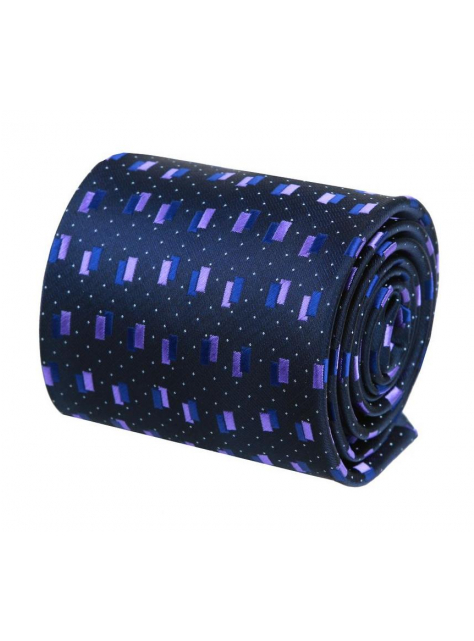 Modrá kravata s fialovým vzorom ORSI 8 cm 3000-1764 - All4Men.sk