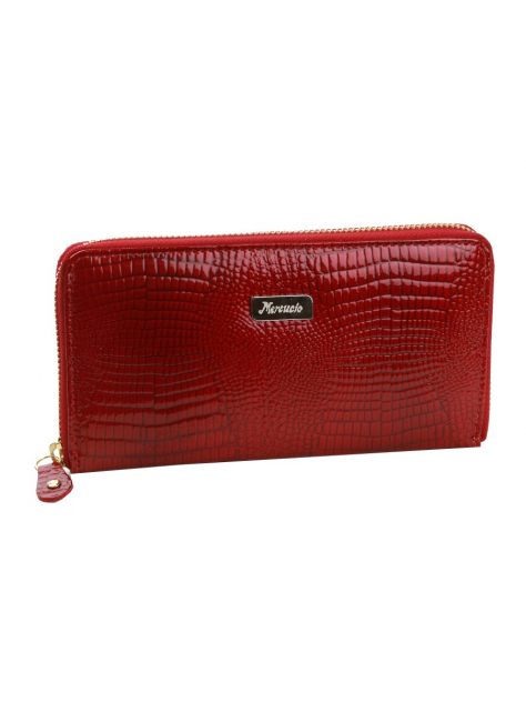 Dámska kroko peňaženka so zipsom červená MERCUCIO 321465 - All4Men.sk