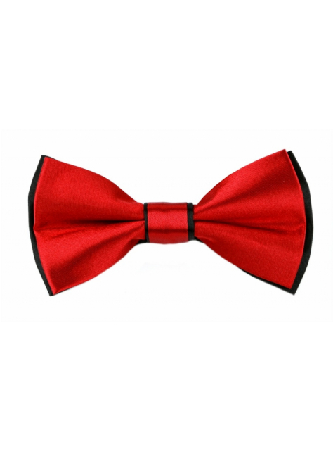 Saténový motýlik s vreckovkou ORSI červeno - čierny MO-1002B12 - All4Men.sk